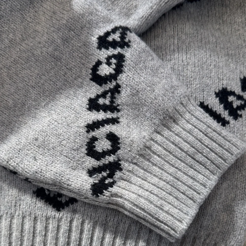 Balenciaga Charcoal Logo Knit Sweater ( 22” ptp) - Picture 5 of 6